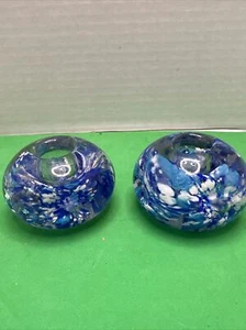 Vintage Lenox Millefiori Collection Art Glass Candle Holders. Beautiful!! - Picture 1 of 9