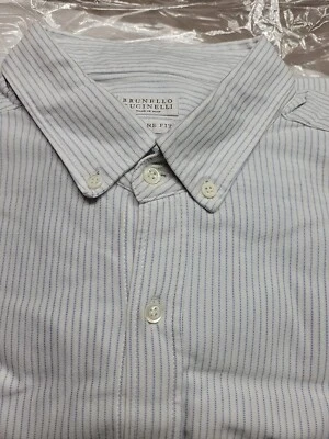  ☆●CAMISA DE VESTIR BRUNELLO CUCINELLI CORTE BÁSICO BLANCO ALGODÓN XXXL 3X HECHA A MANO EXC●☆ Foto 1 de 4