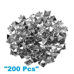 200x Silver Metal Bullet Stud Rivet Punk Belt Bag Leathercraft Cone Spike Bikie - Picture 1 of 5