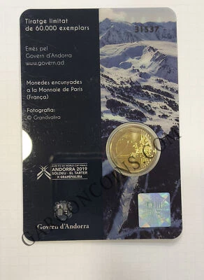 Andorra 2€ 2019 Final de la copa del mundo de esquí. La mas rara de las emitidas - Imagen 1 de 2