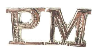 PM Past Master Letters orange Orden vernickelte Buchstaben für Collarette - Bild 1 von 3