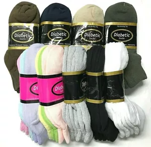 3 /6 /12 / Pair Non-Binding Top DIABETIC Colors Ankle Sock Size10-13 & 9-11 USA. - Picture 1 of 8