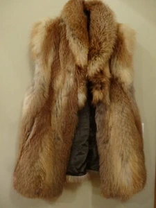 Vintage Red Fox Fur Vest Coat. Size L - Picture 1 of 7
