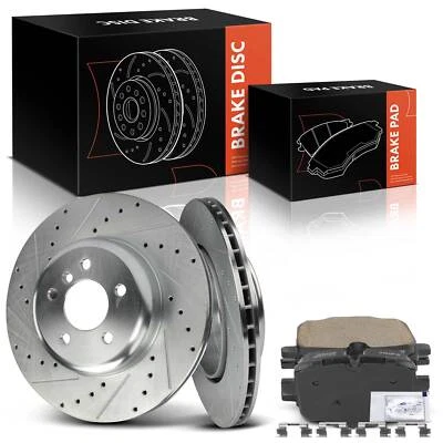 Drilled Rotor & Ceramic Brake Pad for BMW F10 535i 11-13 640i xDrive Rear Side - Image 1 of 4