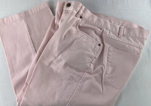 LL Bean Womens Light Pink 5 Pocket Denim Capris Size 14 Reg - Picture 1 of 11