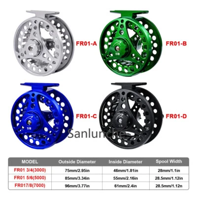 Carrete de pesca con mosca 3/4 5/6 7/8WT aluminio eje grande carrete de mosca súper ligero Foto 1 de 4