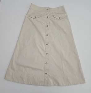 Tuckernuck Oyster Grey Kenya Skirt Front Button Placket Size 10 - Picture 1 of 7