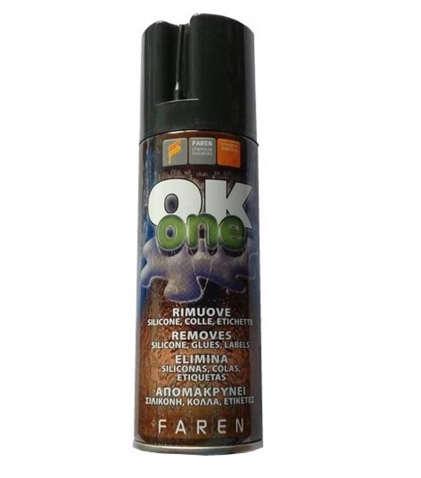 OK ONE spray SCIOGLI TUTTO RIMUOVI SILICONE RESINE E STACCA ETICHETTE FAREN - Immagine 1 di 1