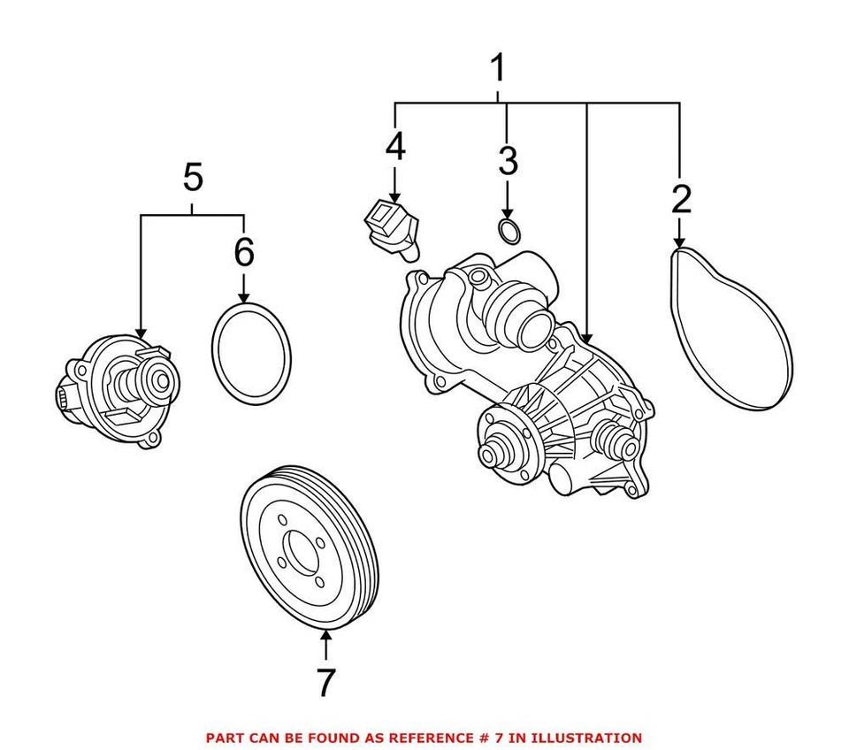 Оригинальный шкив водяного насоса двигателя для BMW 760i 760Li 2003-2008 от оригинального производителя - Изображение 1 из 1