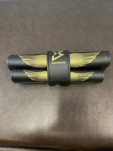 SE BIKES BEASTMODE PAD SET BLACK AND GOLD WITH SE WINGS MARSHAWN LYNCH BMX - Picture 1 of 2