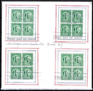 WW2 UNITED STATES FDC 1943 WITH 4 BLOCKS OF 4 RARE UNIQUE PATRIOTIC SCOTT #908 - Picture 1 of 2