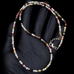 Sparkling Watermelon Tourmaline 47.00 Cts Beaded Gorgeous Necklace AK 26 E589 - Picture 1 of 3