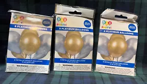Festa 3 - 321! Palloncini metallici 11" lattice oro e argento 8 ct. - Foto 1 di 5