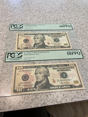 CONSECUTIVE $10 2006 Chicago Star Notes IG00524931* & IG00524932* 66PPQ & 58PPQ - Image 1 of 4