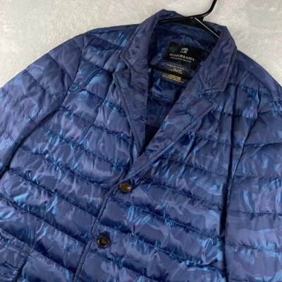Scotch & Soda Jacket Mens Large Navy Blue Down Puffer Camo Sport Coat Gorpcore - Image 1 of 4