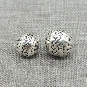 925 Sterling Silver Hollow Round Ball Beads 8mm 10mm for Bracelet Necklace