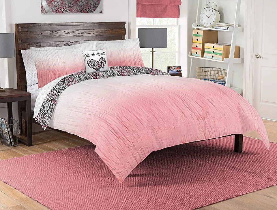 Northwest Wild at Heart 6-Piece Twin Bed in a Bag with Decorative Pillow 66" ...