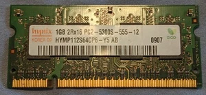 Hynix HYMP112S64CP6-Y5 1GB 2Rx16 PC2-5300S-555-12 DDR2 Laptop Memory Module - Afbeelding 1 van 1