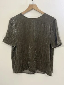 Vince Crushed Velvet Silk Blend Top S Minimal Quiet Luxe Indie Coastal Capsule - Picture 1 of 11