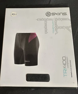 SKINS Tri 400 Women's Shorts, Black/Orchid, Size XS, New - Picture 1 of 2