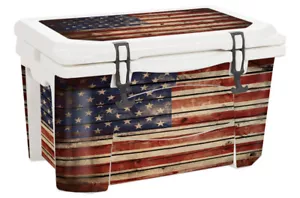 Vinyl Cooler Wrap fits Grizzly 75 | Decal Skin FULL - Old Glory - Picture 1 of 7