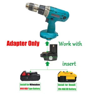 Adapter für Makita alte 18 V MXT Ni-CD Werkzeug für DeWalt 20 V/Milwakee M18 Akku - Bild 1 von 9