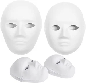 30 Pack White Plain Masks Paintable Art Masks for Masquerade Halloween Party - Bild 1 von 7