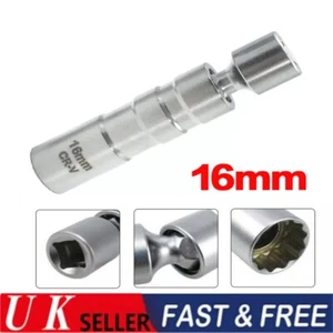 Magnetic Thin 16MM Wall Swivel Spark Plug Socket Removal Tool 12 Pt 3/8'' Drive - Picture 1 of 11