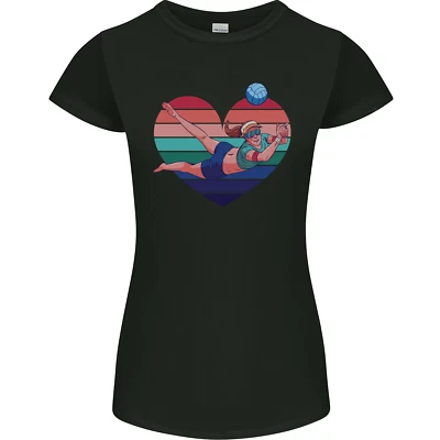 I Love Volleyball Heart Womens Petite Cut T-Shirt - Image 1 of 4