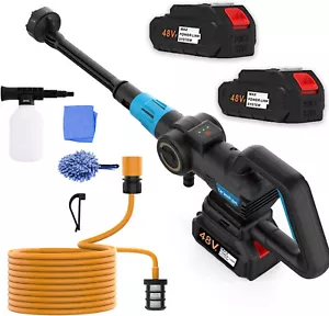 Cordless Pressure Washer 2Batteries 48V 3-Speed Adjustment Handheld Power Washer - Picture 1 of 19
