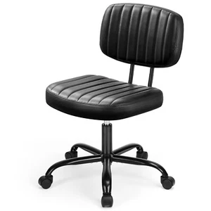 Comfy Armless Criss Cross Chair with Wheels - Perfect for Home Office or Vanity - Picture 1 of 23