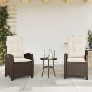 Gartensessel mit Kissen 2 Stk. Verstellbar Braun Poly Rattan - Bild 1 von 11