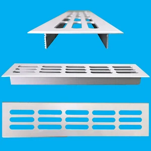 1x Aluminium Silber Rechteckig 250mm x 60mm Belüftung Grill, Lüftungsabdeckung - Bild 1 von 6