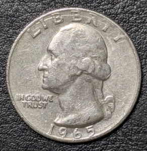 1965 25c Washington Quarter Extra Fine Clean - Picture 1 of 20