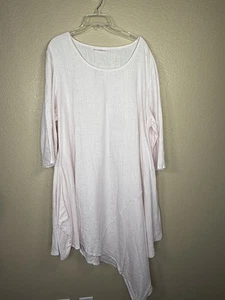 Bryn Walker Leinen Tunika Kleid Gr. 1x hellrosa asymmetrisch Lagenlook Artsy - Bild 1 von 7