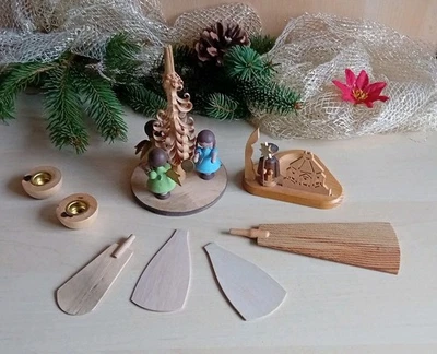 Bastelware Erzgebirge Pyramide VERO Teelichthalter Sternenträger DDR Weihnachtsd - Bild 1 von 4