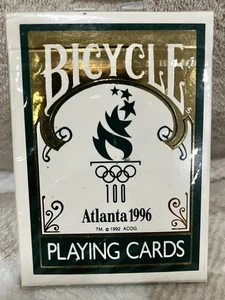 ATLANTA OLYMPICS 1996 Bicycle Playing Cards 100th Anniversary Green Deck (NEW) - Picture 1 of 2