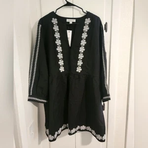 Vestido Aline Amour Vert Lino Algodón Orgánico Bordado Cuello en V XL - Imagen 1 de 5