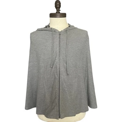 Moletom com capuz vintage Urban Outfitters cinza tamanho M/L com zíper hipster bolsos retrô boho - Imagem 1 de 4