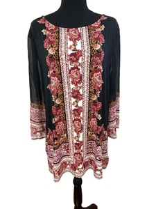 JM Collection Damen Gr. XL Tunika Bluse klassisches Blumenmuster Relaxed Fit - Bild 1 von 5