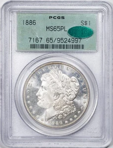 1886 PCGS MS65PL CAC Morgan Silver Dollar Proof Like in Old Green Holder! OGH - Picture 1 of 4