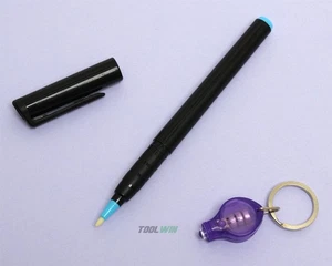 Invisible Ink Pen with UV Flashlight LED Black Light Reactive Secret Marker Set - Picture 1 of 6