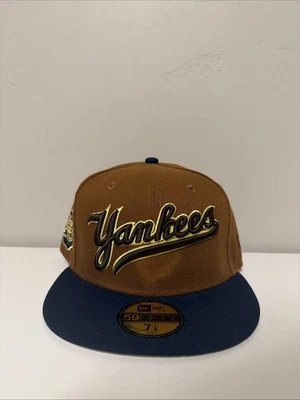 New Era 59FIFTY New York NY Yankees Oso Pardo Marrón Sombrero Ajustado Talla 7 1/8 Foto 1 de 4