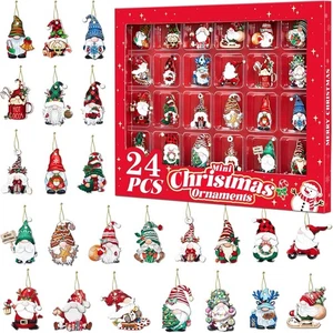 Mini Weihnachtsschmuck, 24er Set süße Miniatur Wichtel Baumschmuck Figuren - Bild 1 von 7