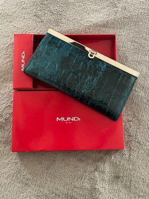 Alligator pattern Mundi clutch formal evening blue Clutch Purse Handbag-new - Image 1 of 4