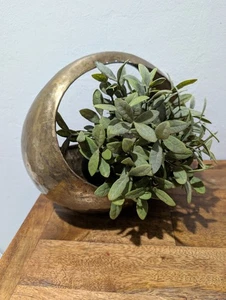 Vintage Mid Century Brutalist Hand gehämmert geschmiedet massiv Messing Griff Korb MCM - Bild 1 von 7