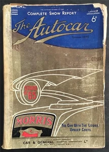 The AUTOCAR Magazine 15 OCT 1937 #2189 SHOW REPORT Talbot 3 Litre RILEY VICTOR - Picture 1 of 8