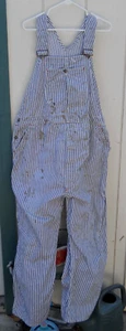 VINTAGE MEN'S 50's PAYDAY PINSTRIPE BLUE DENIM OVERALLS SZ40" W 32" L SOLD AS IS - Picture 1 of 11