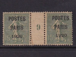 France 1920 YV Precancel/préo 25 gutterpair MLH F/VF / CAT VALUE $800+ - Picture 1 of 2