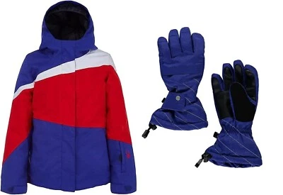 Spyder Girls 2 peças conjunto Zoey jaqueta de esqui isolada e luvas de síntese tamanho 12 novo com etiquetas - Imagem 1 de 4